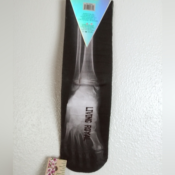 Living Royal Unisex X Ray Crew Sock Black Halloween - Picture 3 of 6